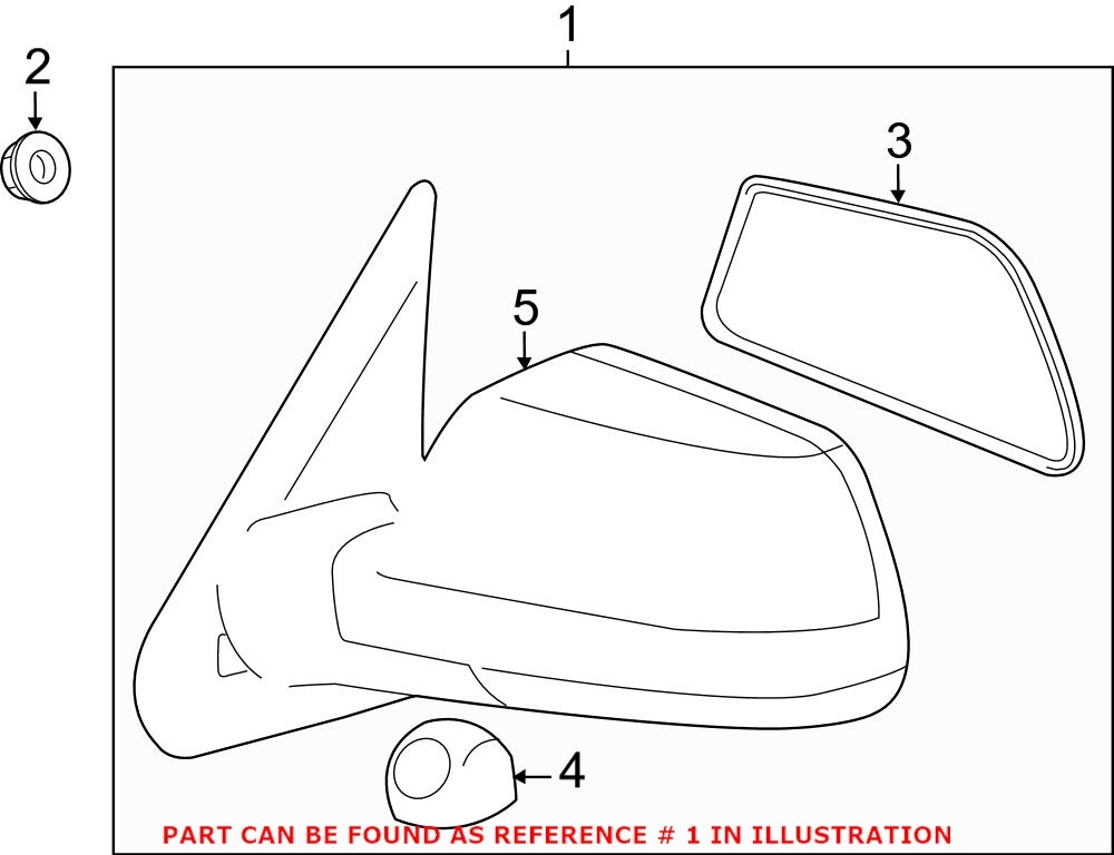 Genuine OEM Front Driver Left Door Mirror For Toyota 879400C370 | eBay