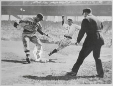 Elwood English Sliding Into First Base 1932 Old Baseball Photo