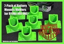 7-Pack Battery Holder Wall Mount Heavy Duty For RYOBI 18V ONE+ USA-Made