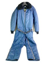 VTG Sears 70s Navy Blue Coveralls Mens Large 42-44 Work Mechanic Insulated GUC