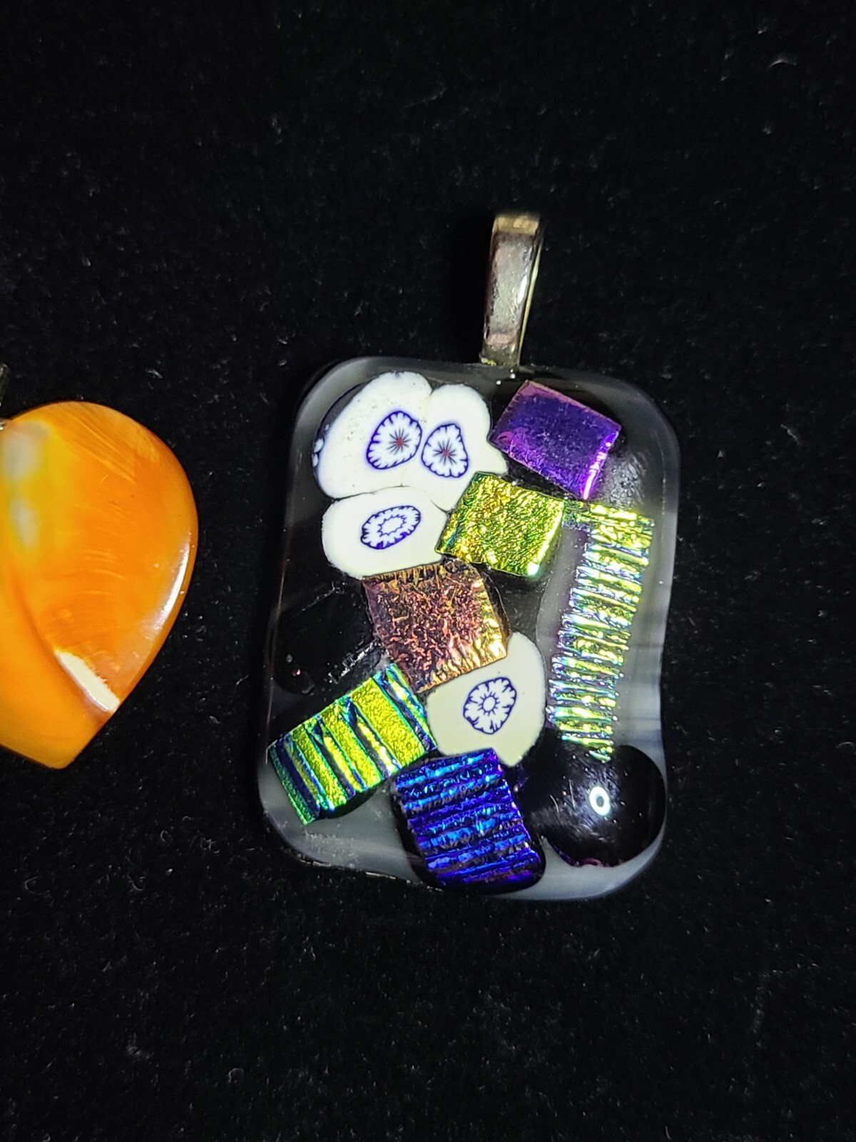Dichroic Patchwork Handcrafted Glass Pendants And… - image 2