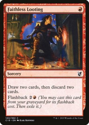 Faithless Looting MTG Commander 2019 Common NM x4 - Magic Card