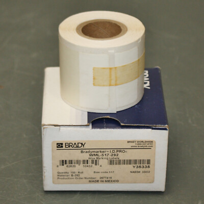 (100) Brady ID PRO Cable / Wire Marking Label Cartridge WML-517-292, Dot Matrix