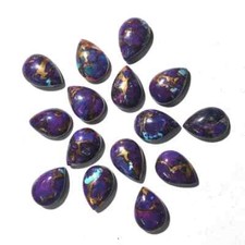 Wholesale Purple Copper Turquoise Cabochon Pear Shape Loose Gemstone Jewellery.