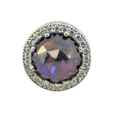 Pandora Radiant Hearts Royal Purple, Clear CZ & Sterling Silver Charm 791725NRP