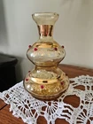 Vintage Laguna Venezia Murano Glass Italy Handblown Vase Gold Trim Red Stones