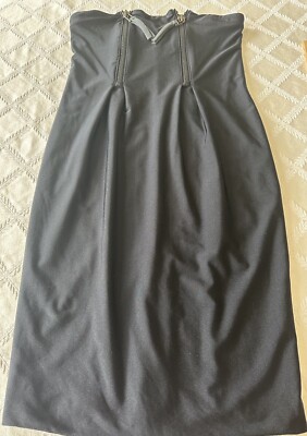 Thomas Wylde Bodycon Black Dress With Zipper And Leather Detail Sz S | eBay Thomas Wylde Bodycon Black Dress With Zipper And Leather Detail Sz S | eBay