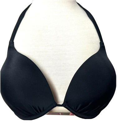 NEW Victoria's Secret Black Bikini Top Bombshell Add Two Cups NWT 34C 34 C