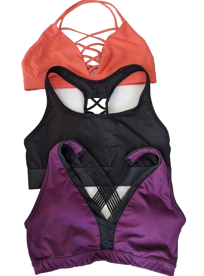 Lote de 3 sutiãs esportivos femininos Victoria's Secret esporte médio removíveis com alças M - Imagem 2 de 4