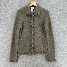 Renfrew Cardigan Women S Small Gray Button Up Collared Long Sleeve Knit Casual