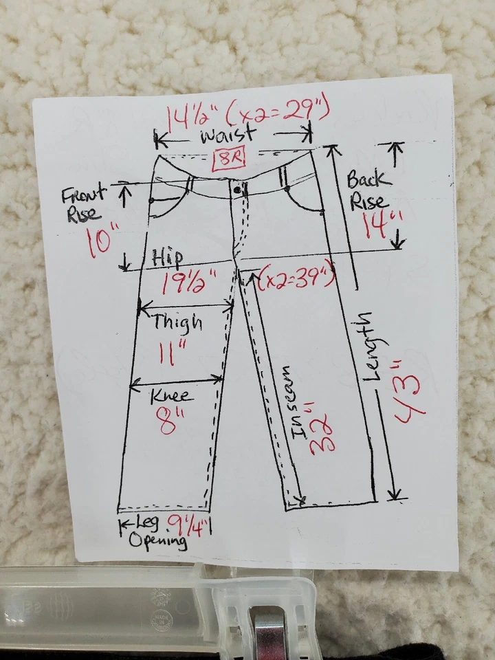 Vtg Rockies Rocky Mtn Jeans 8 R 29x32 Black Boot Cut Mid Slim Western 5 Pocket - Image 4 of 4