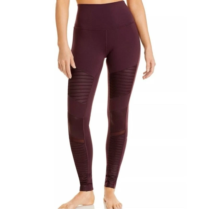 alo-yoga moto high rise workout mesh leggings