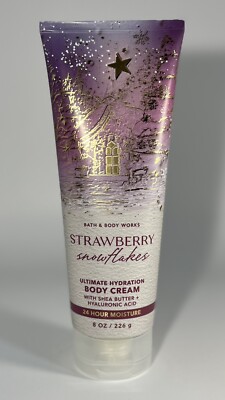 Bath & Body Works STRAWBERRY SNOWFLAKES Ultimate Hydration Body Cream 8oz NEW