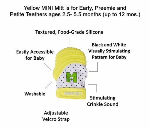 Munch Mitt MINI Teething Mitten - Preemie/Petite Size (Yellow) - Picture 5 of 8