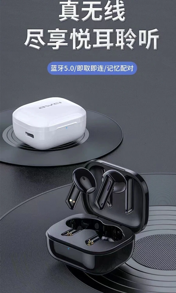 AWEI T36 True Wireless Touch IPX4 Waterproof Stereo Dual Mode Bluetooth Headset - Image 2 of 4