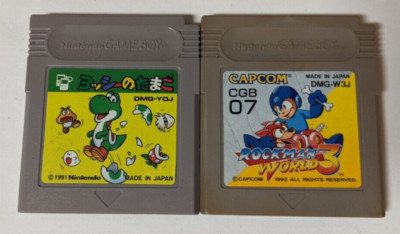 Nintendo Game Boy Japanese Lot of 2 - Yoshi & Rockman World 3 - BOcx25