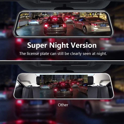 4K 10" Dual Dash Cam Auto Rückspiegel Ansicht Backup Dual Kamera Nachtsicht IPS USA - Bild 9 von 9