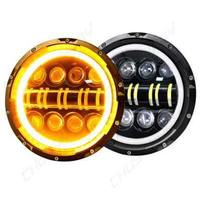 7 inch BLACK Halo LED Headlights For 2002-2006 Mercedes Benz W463