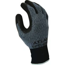 SHOWA Safety Glove Palm Coated Charcoal Dip 13 Gauge Nylon Liner Size Medium