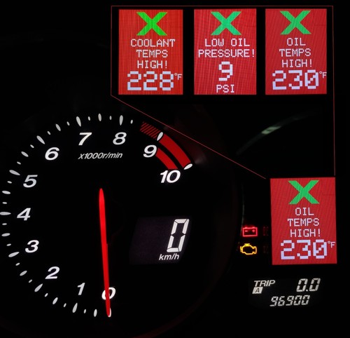 Mazda RX8 Cluster Gauge Kit coolant temp oil pressure oil temp - Bild 7 von 10