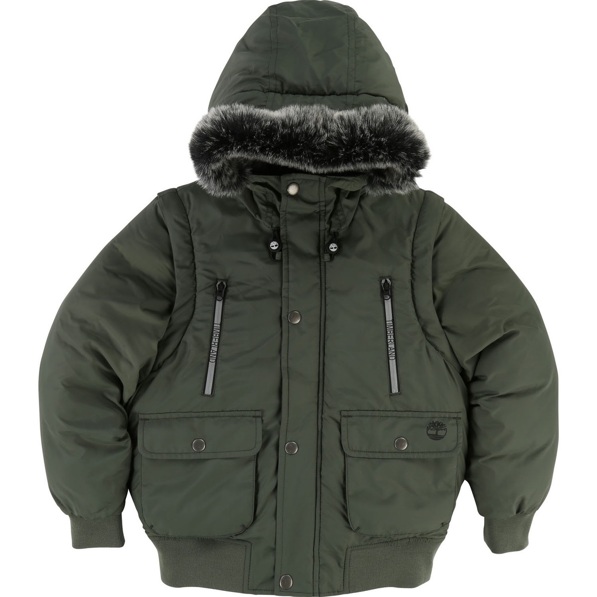 Timberland Kids Zwei in Eins Jacke Weste Winterjacke army in den