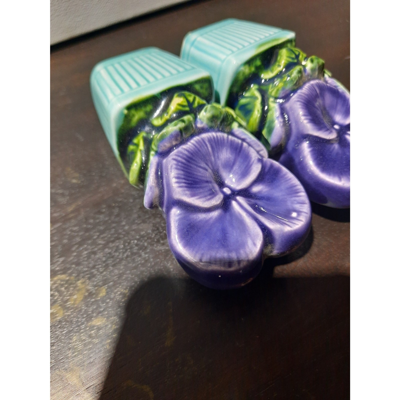 Vintage Purple Flower Salt and Pepper Shakers eBay