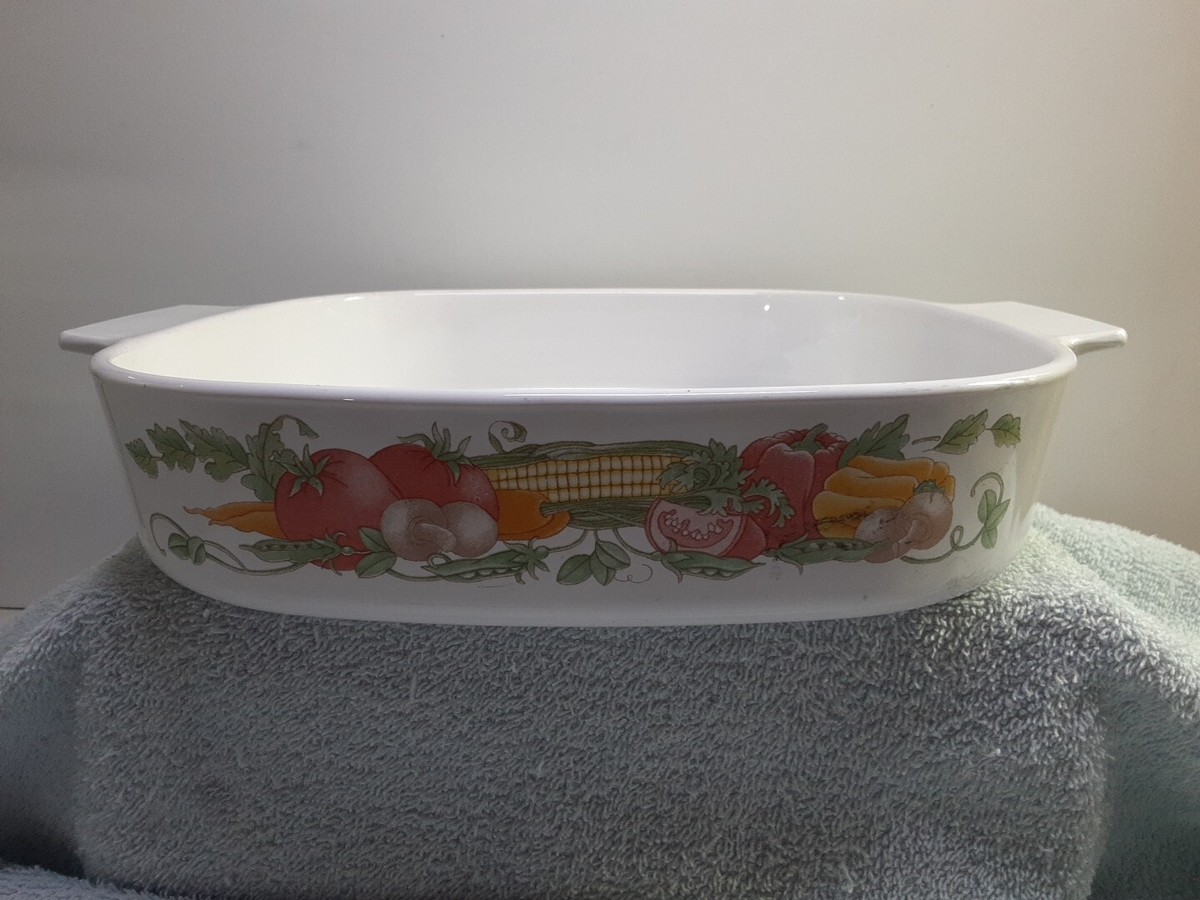 Vintage Corning Ware Garden Harvest 12x10x2 Open Roaster/ Lasagna Pan A-10-B
