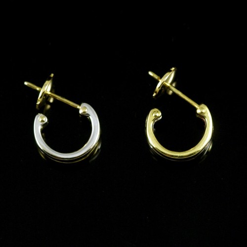 Georg Jensen 18k Yellow and White Gold Earrings - FUSION - Picture 3 of 6