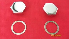 73-78 TRIUMPH T140 T150 T160 2 NEW CHROME FORK TOP NUTS 97-4395C UK MADE