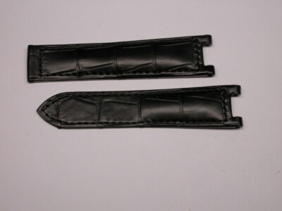 NOS NEU Orig. Cartier Pasha 18x16mm Alligator Lederband schwarz UVP 350Euro