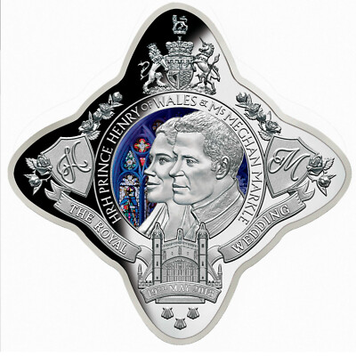 Niue 2018 Royal Wedding Prince Harry Meghan Markle $1 Oz