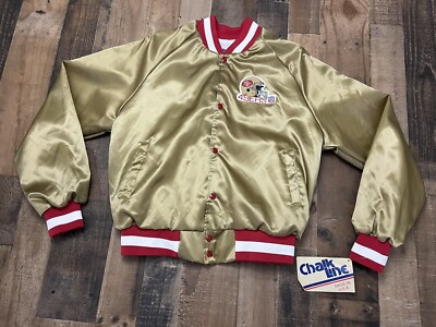 NEW Vintage Chalk Line Gold San Francisco 49ers Satin Jacket Large