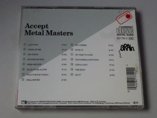 Accept - Metal Masters - Dirkschneider Cd Sammlungsauflösung - Bild 2 von 2