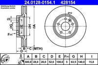 2X Bremsscheibe ATE 24.0128-0154.1 FüR Ford MAX Galaxy Volvo S80 V60 V70 Rover 2