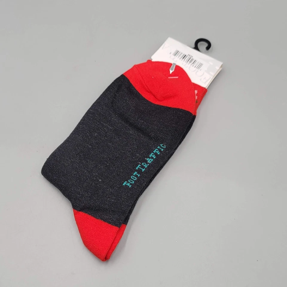 Calcetines Foot Traffic Mujer Zapato Talla 4-10 Negro Rojo Lucky Cat Maneki Neko Foto 4 de 4