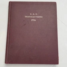 SAE Transactions Book 1936 Society of Automotive Engineers Volume 31 Journal