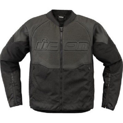 Icon Overlord 3 Leather Jacket - Black - Men's Size XL