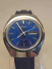 Vintage Seiko Automatic 6109-8029-P, Sunburst Blue, Working, Aftermarket Strap.