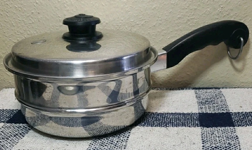 Vintage Saladmaster 8" Steamer Insert Strainer Pan Handle & Vapo Lid Set