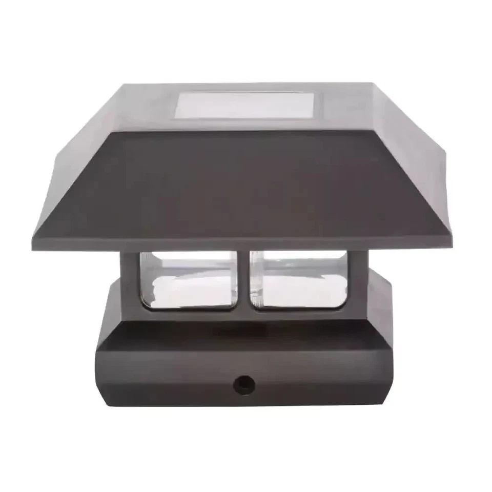 4 in. x 4 in. (3.5 x 3.5 Post Size) 7 Lumens Black Plastic Solar Post Cap - Image 2 of 4