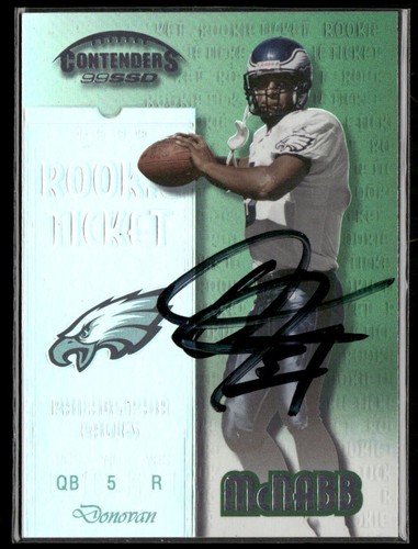 1999 Playoff Contenders Football SSD Rookie Ticket Auto Donovan McNabb #153