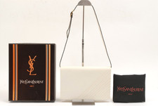 Borsa pochette a tracolla Yves Saint Laurent pelle bianca avorio vintage YSL