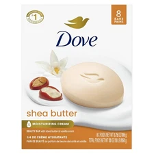 Dove Beauty Bar Soap Shea Butter 8 Bars • 3.75oz Moisturizing Skin Care