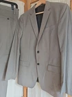 Vintage VERSACE SUIT Gray Stripe Cotton Euro 48 US