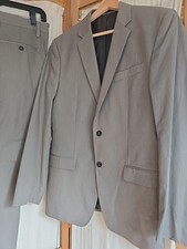 Vintage VERSACE SUIT Gray Stripe Cotton Euro 48 US