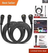 Durable 2 Pack 10FT RGB Rock Light Extension Wires - Plug-and-Play Convenience