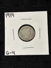 1914 G-4 Barber Silver Dime 10c US Coin -A678
