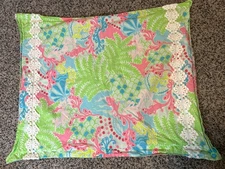 Lilly Pulitzer Checking In Gecko for Garnet Hill 1 Pillow Sham