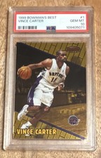 1999 Bowman's Best #1 Vince Carter Toronto Raptors Base PSA 10 Basketball