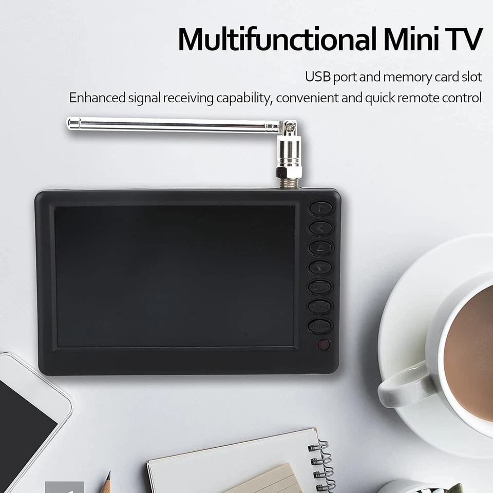 5'' Portable Mini Digital TV, 1080P 2 in 1 with FM Radio, Rechargeable Batter... - Image 4 of 4